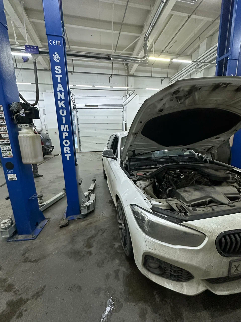 Диагностика автомобиля с открытым капотом